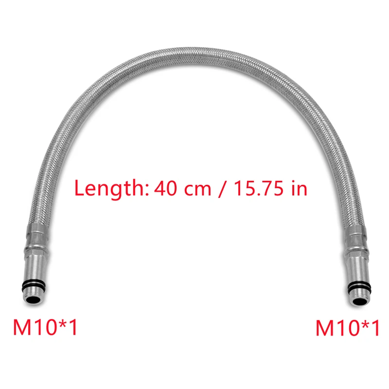 40/50/56/60cm M10*1 Faucet Hose 304 Stainless Steel Braided Tube Faucet Replacement Hose Kitchen Sink Flexible Cold Water Hose