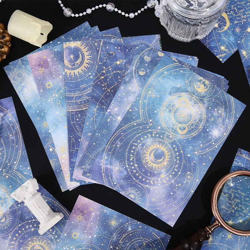 4 styles 30 pcs Magic starry sky Series  Decorative paper Diy Diary Album Scrapbooking Material Junk Journal Supplies