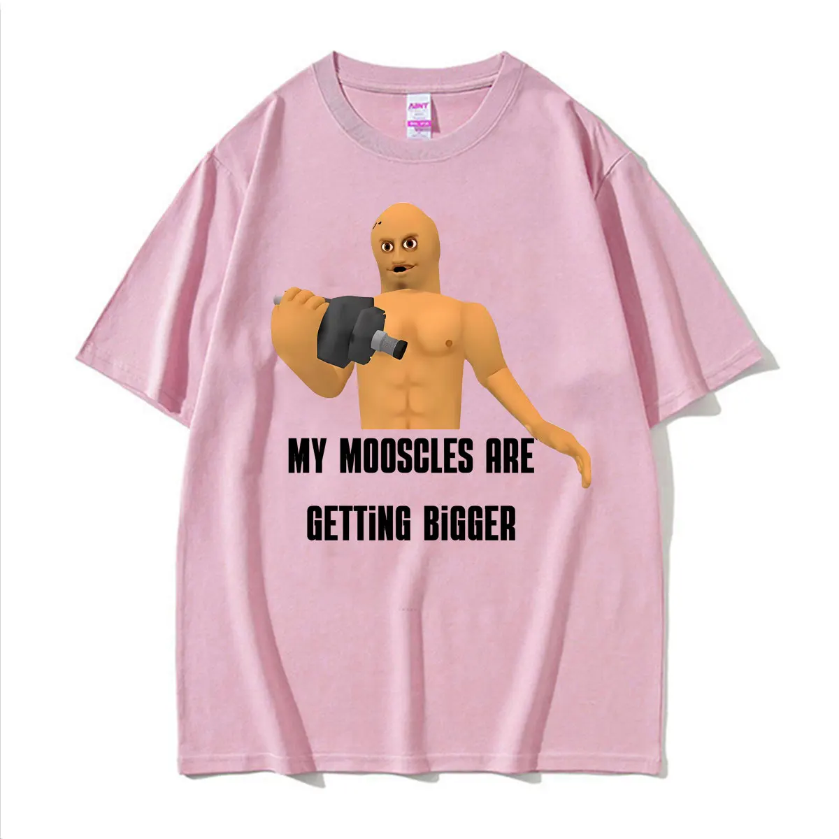 Meine Muskeln werden größer – Lustiges Meme-Fitness-Print-T-Shirt für Herren und Damen – Vintage Streetwear T-Shirt – Lässiges Baumwoll-T-Shirt – Detail 5