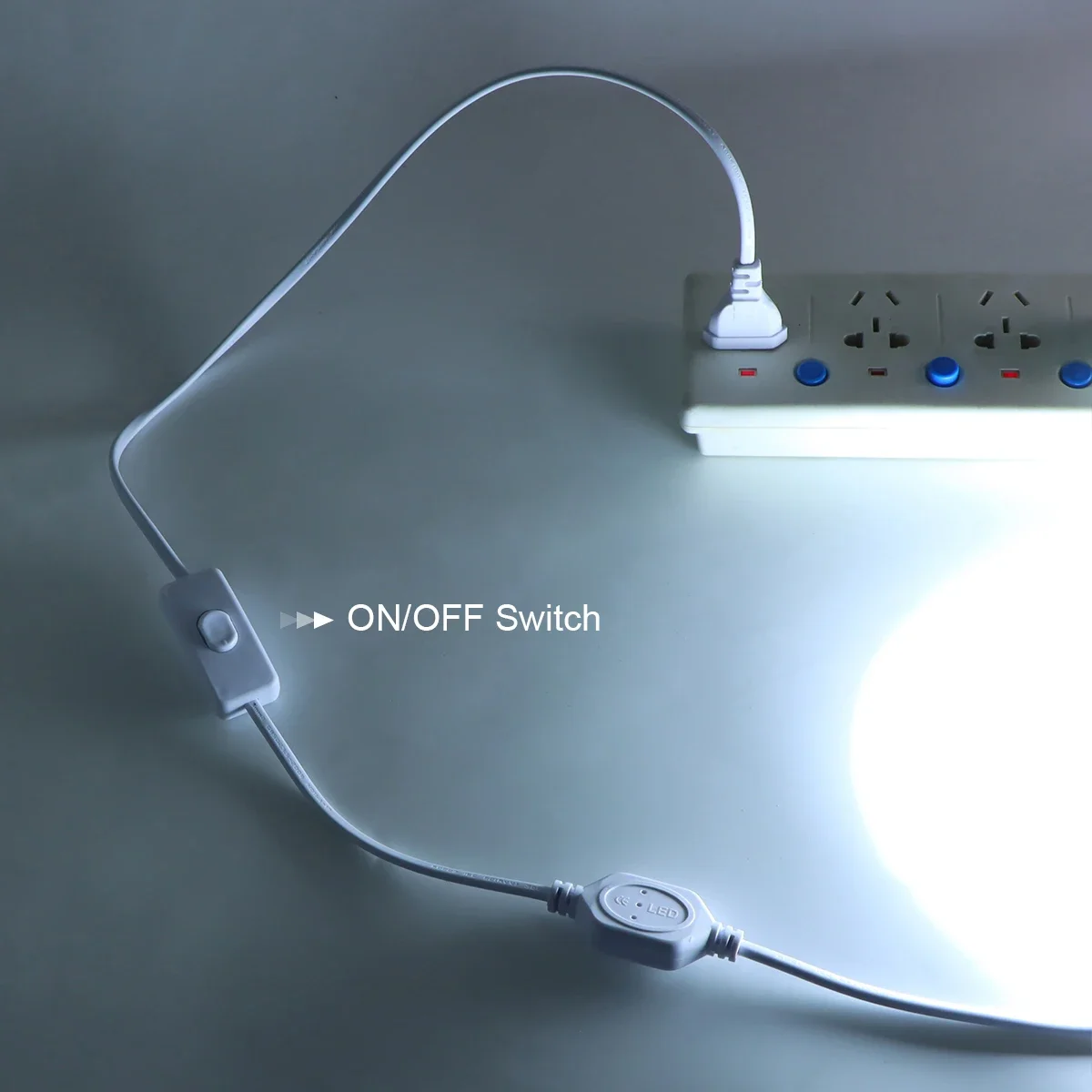 220V EU Switch Wire 303switch Cable ON OFF for COB LED Strip EU Plug LED Light Tape Clip Accessory
