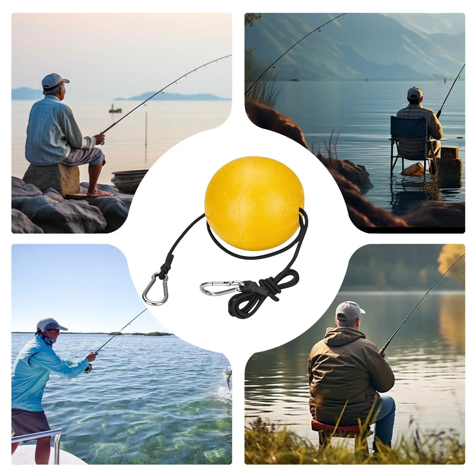 العوامة تعويم كراب فخ علامة عالية الوضوح مع الحبل ومشبك لقارب الكاياك الزورق حوض البحرية درب Crabbing التزلج في الهواء الطلق