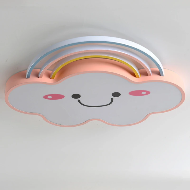 Nordic Ceiling Chandelier Kindergarten Children's Kids Bedroom Lamps for Interior Home Decoration Rainbow Led Ceiling Light