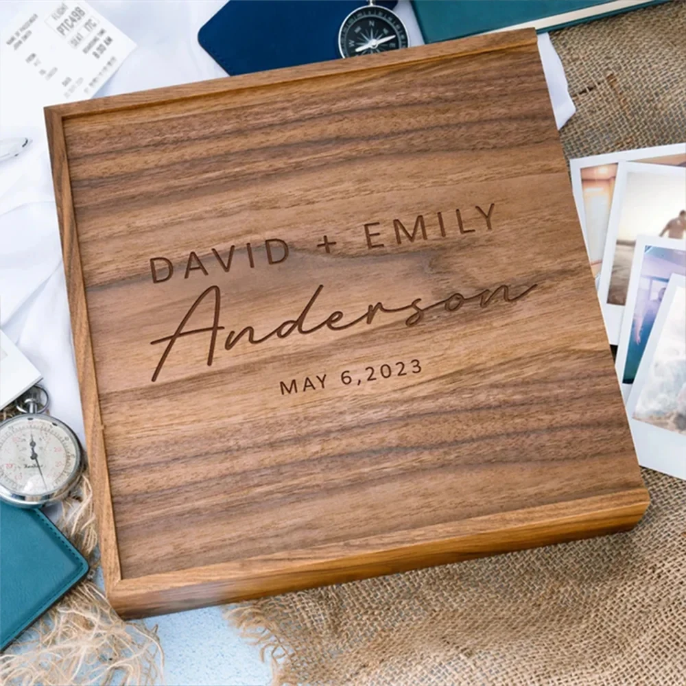 

Бесплатная изготовленная на заказ коробка для хранения из орехового клена, ювелирные изделия для фотографий, свадебный подарок, альбом, USB-коробка, натуральный деревянный чехол 16,9X16,9X3,5 см