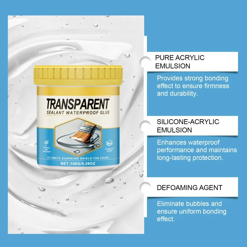Transparent Sealing Waterproof Glue Kitchen Bathroom Leakage Home Crack Repair Multifunctional Invisible Leakproof Sealant image 4