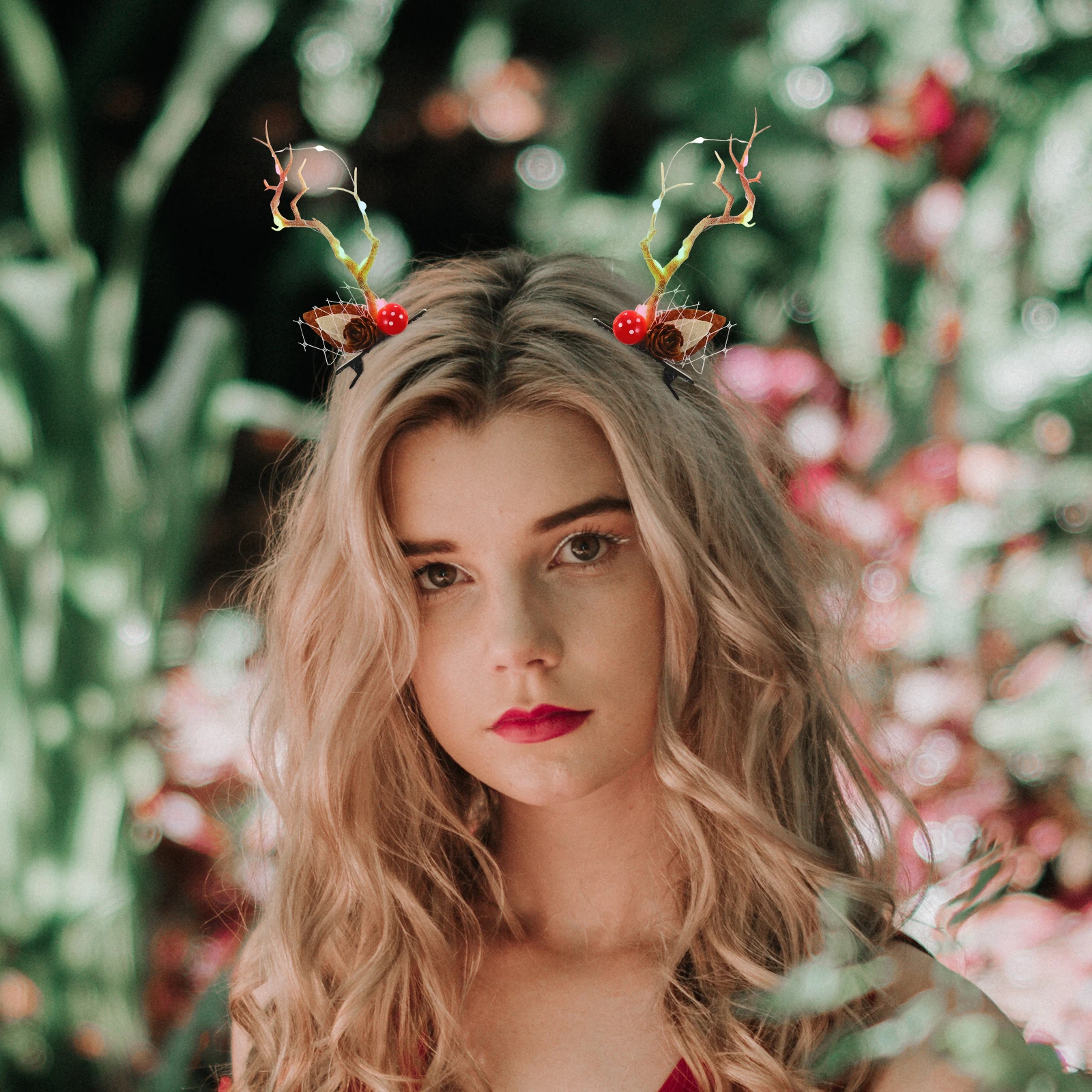 

Christmas Makeup Hairpin Themed Party Elk Decoration Unique Antler Barrette Delicate Non woven Foam Iron Silicon Hair Clips