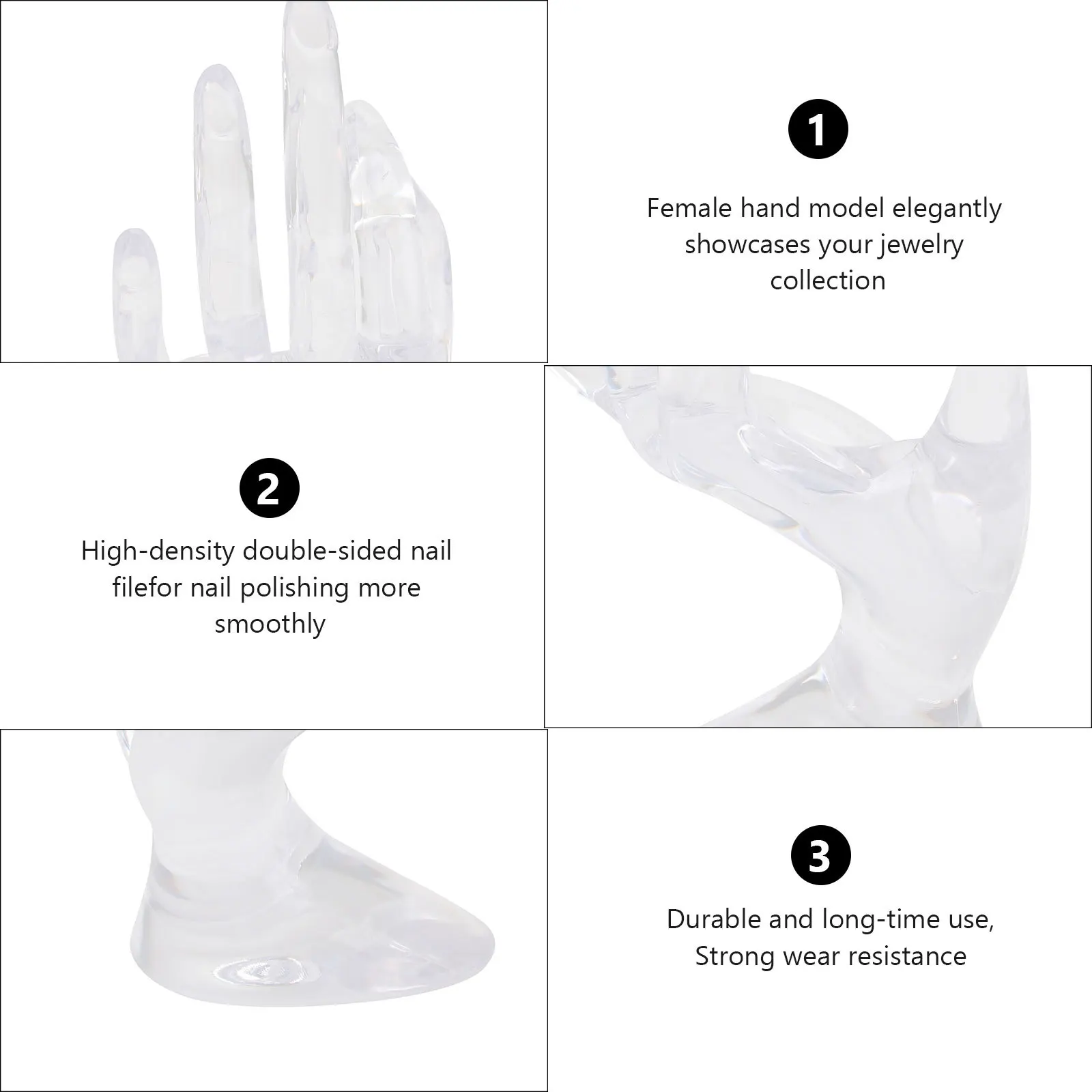 

Creative Transparent Hand Shape Ring Holder Jewelry Display Rack Bracelet Organizer Plastic Jewelry Display Stand for Shop Home