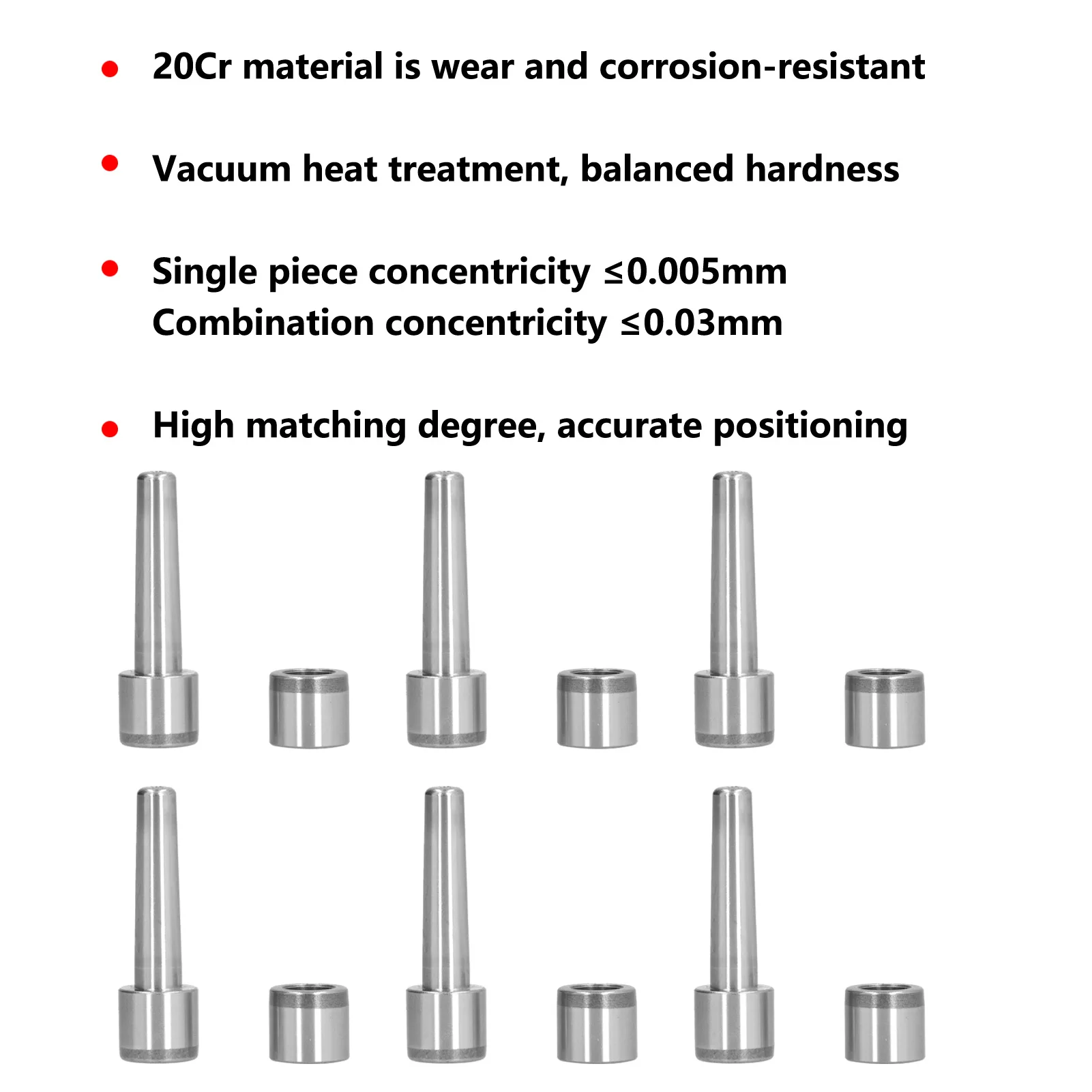 6세트 핀 부싱 금속 보조 정밀 위치 지정 금형 액세서리 20x12x18x50 정밀 금형 액세서리 핀