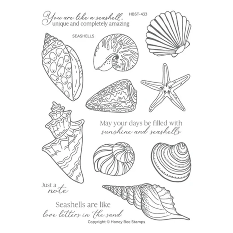 Seashells Clear Stamps for New July 2022 Scrapbooking Paper Making Bee Embossing Frame Craft Supplies Card Metal Cutting Dies