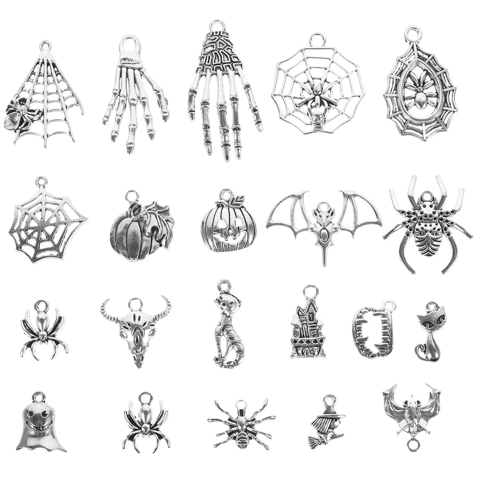 

100 шт. подвесок-шармов из сплава для Хэллоуина, детали для изготовления украшений своими руками, аксессуары для ожерелий, подарок на вечеринку для женщин, мальчиков и девочек