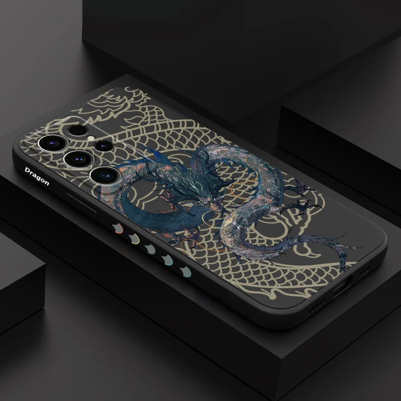 

Ink Lines Dragon Phone Case For Samsung Galaxy S25 S24 S23 S22 S21 S20 S10 S10E FE Ultra Plus Note 20 Ultra Silicone Cover