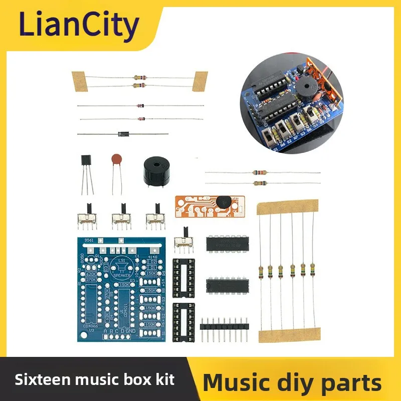

Sixteen Note Music Box Kit - Electronic DIY Making Kit with Music DIY Spare Parts for Handcraft Projects