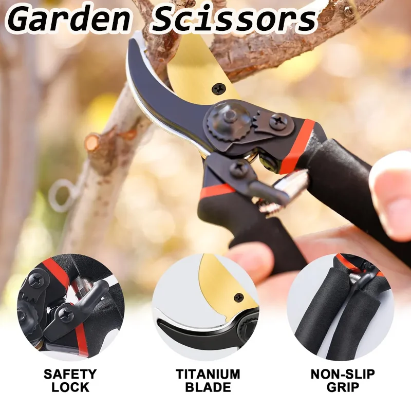 

Professional Garden Scissors Multifunctional Pruning Shear Heavy Duty Ultra Sharp Hand Pruners for Gardening Tools