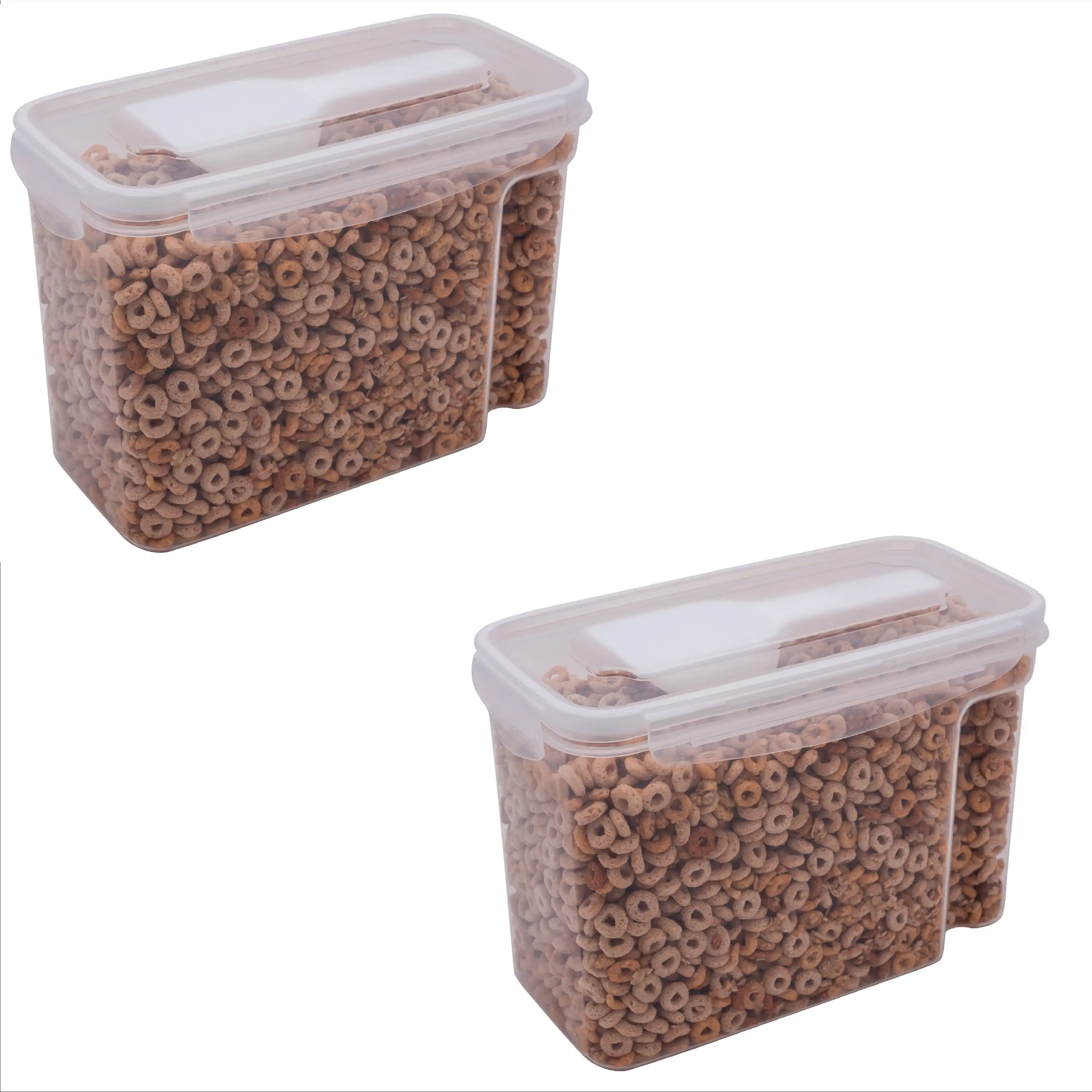 

2 Pack Medium Size Plastic Airtight Cereal Container with Scooper
