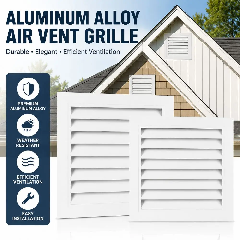 New Aluminum Alloy Air Vent Grille White Square Gable Vent Gable Wall Shed Vent Ceiling