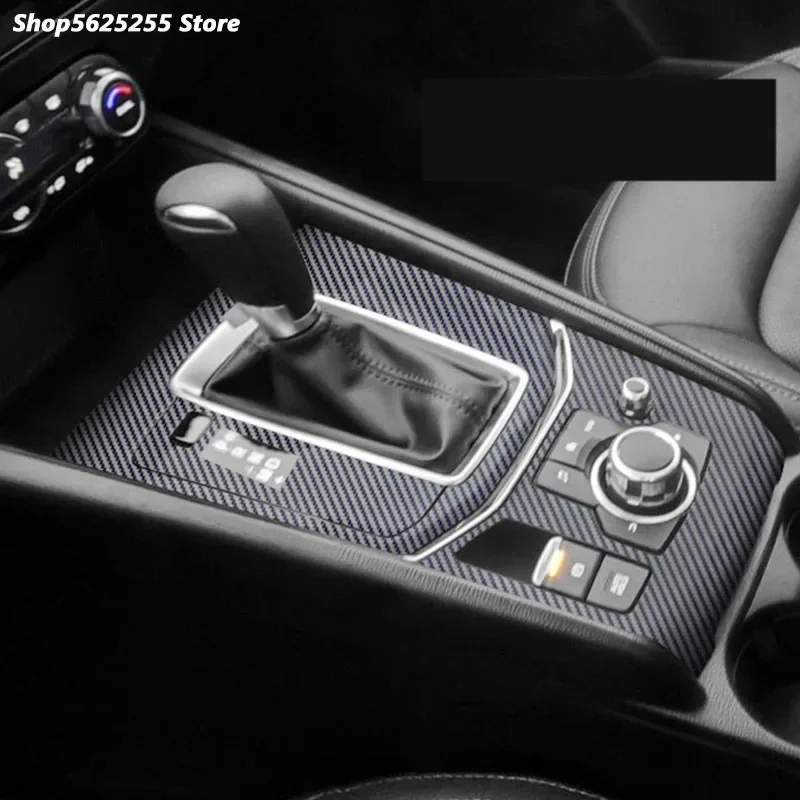 Carbon Fiber Sticker For Mazda CX-5 CX5 2017 2018 2019 2020 2021 Accessories Gear Shift Frame Panel Protection Film Interior LHD