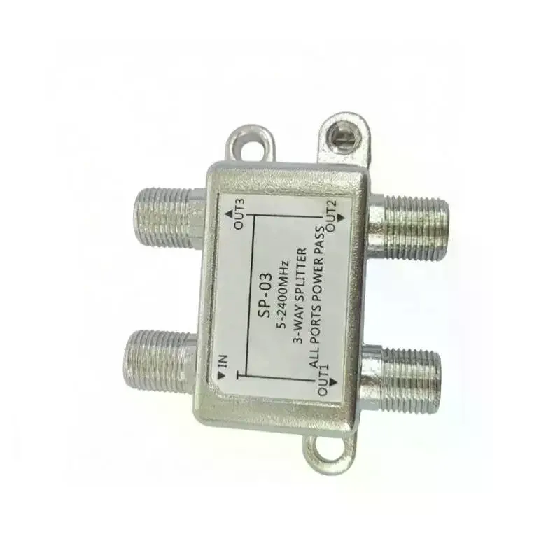 2 Way Coaxial Cable Splitter 5-2400MHz RG6 Compatible Work With Analog/Digital TV Connections And Internet Digital