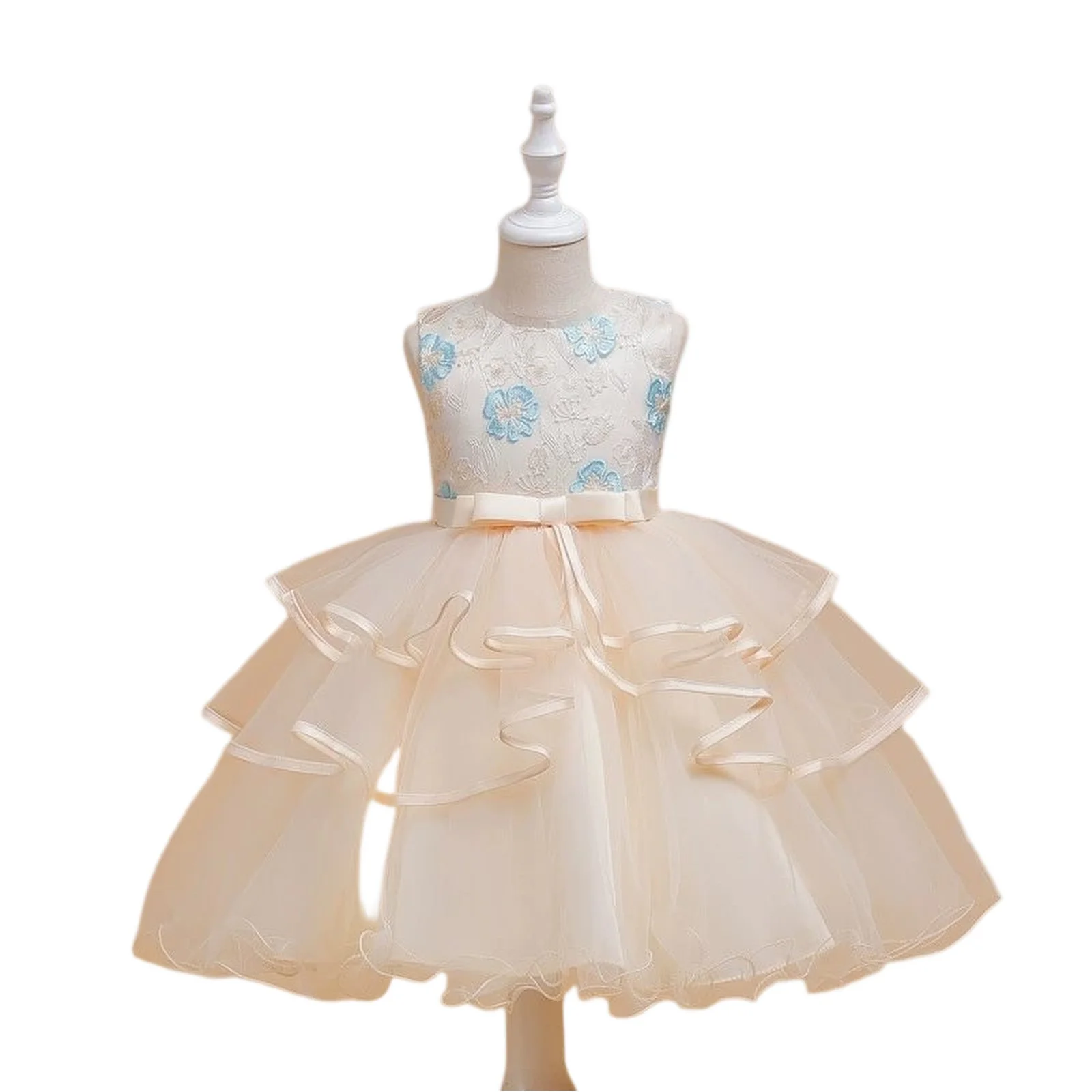 Moda menina vestido de princesa impressão sem mangas crianças menina festa de formatura vestido de baile elegante vestido de noite presente aniversário