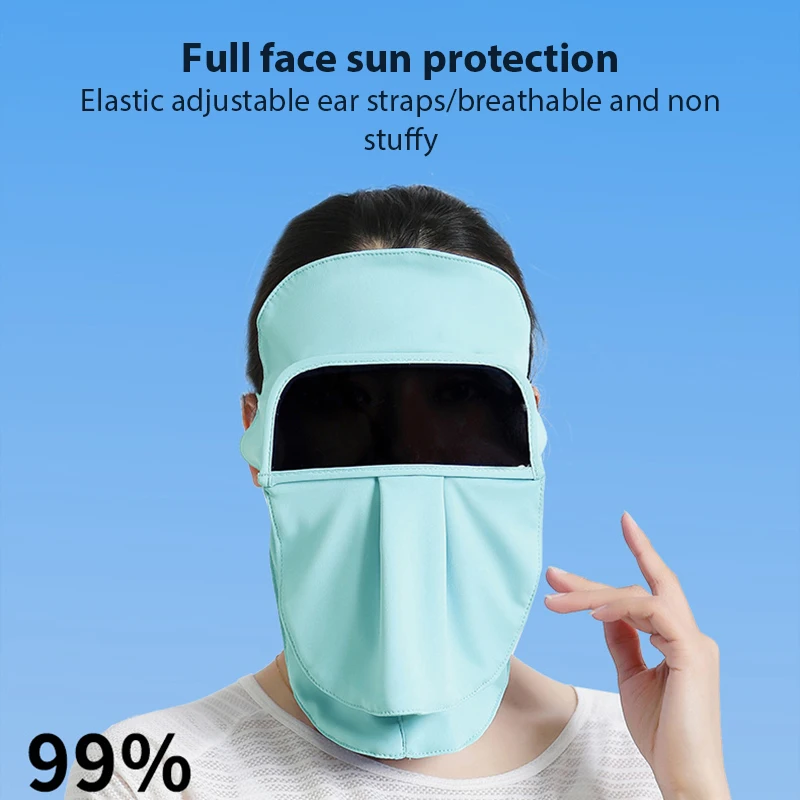 Sun Protection Mask Women's Breathable Ultraviolet Cycling Protection Anti-Ultraviolet Covering Full Face and Forehead Mask