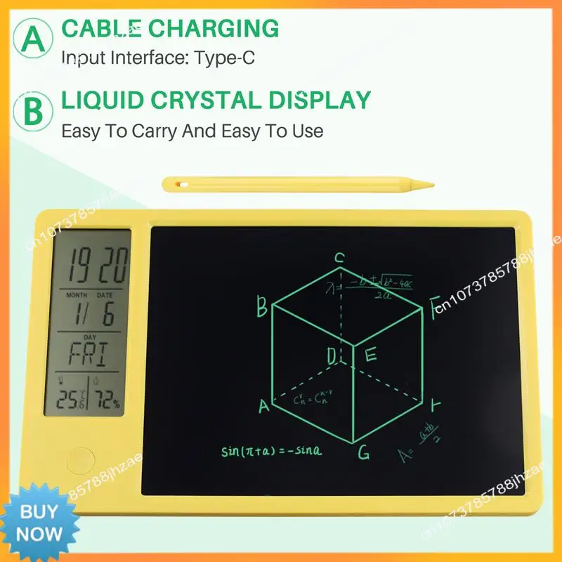 

A10R Многофункциональный электронный настольный календарь ЖК-доска для рукописного ввода с будильником, влажность, температура, ЖК-доска объявлений