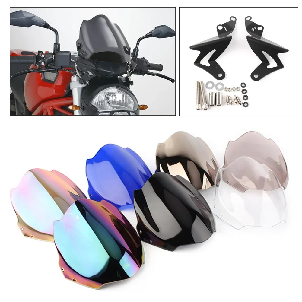 For Ducati Monster 696 796 659 795 1100/1100S/1100EVO Motorcycle screen Double Bubble Windshield Deflector Protector WindScreen