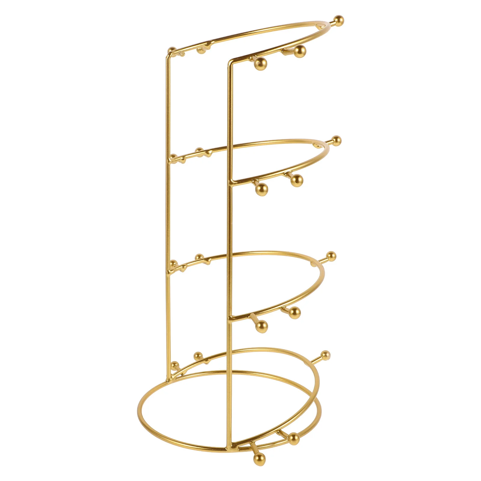 

Golden Crown Display Stand Metal Three-Tier Tiara Holder For Bridal Jewelry Photography Headband Storage Rack Headwear