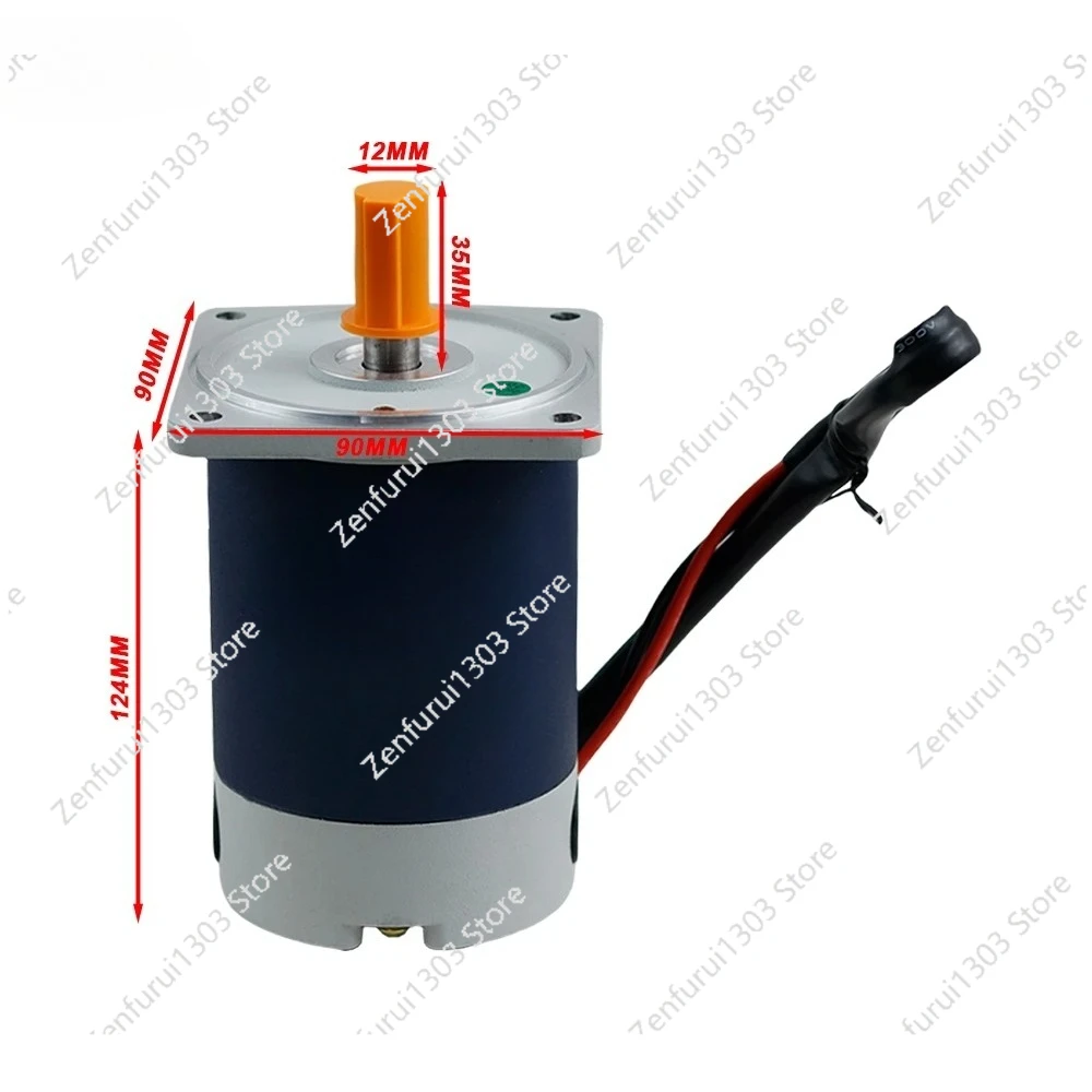 DC 12V 24V Permanent Magnet Motor High Speed 1800rpm 3000rpm 60W DC Speed Regulation Reversible High Torque Electric Motor