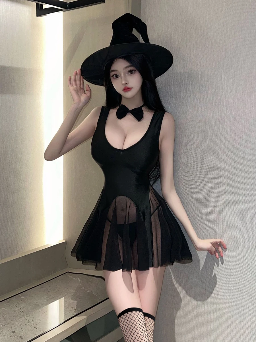 

Sexy Spliced Me Dr Hollow out See tough Super ort a Line Skirt loween Costume Pure Desire Trendy Girl's Dr