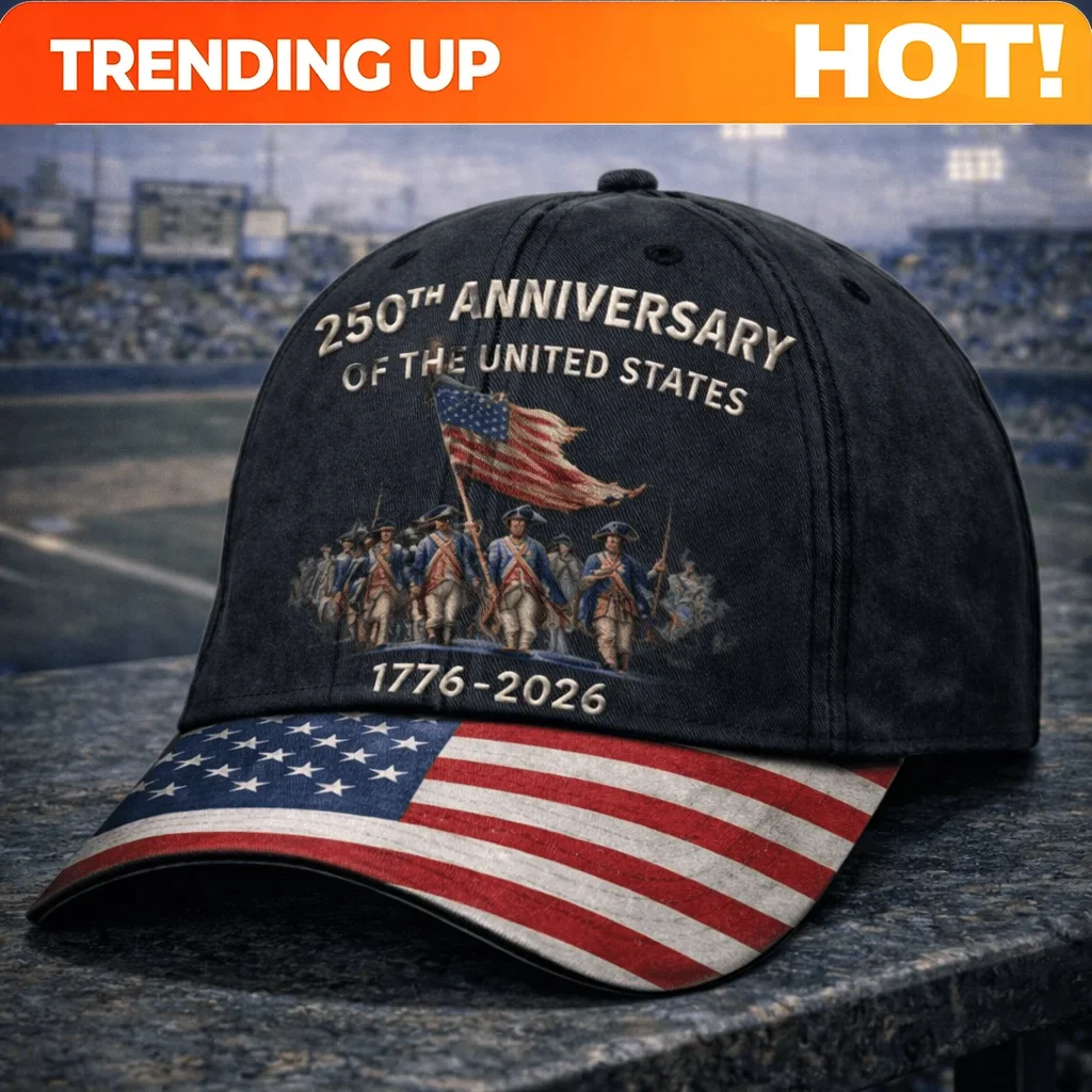 Baseball Cap 250Th Anniversary 1776 2026 Heritage Parade Scene Graphic Vintage Flag Brim Print Curved Visor Adjustable Fit Outdo