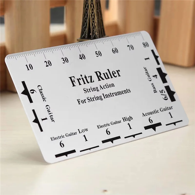 AS98-Guitar String Height Measurement Tool Multifunctional Guitar String Specification Ruler Card Luthier String Tool