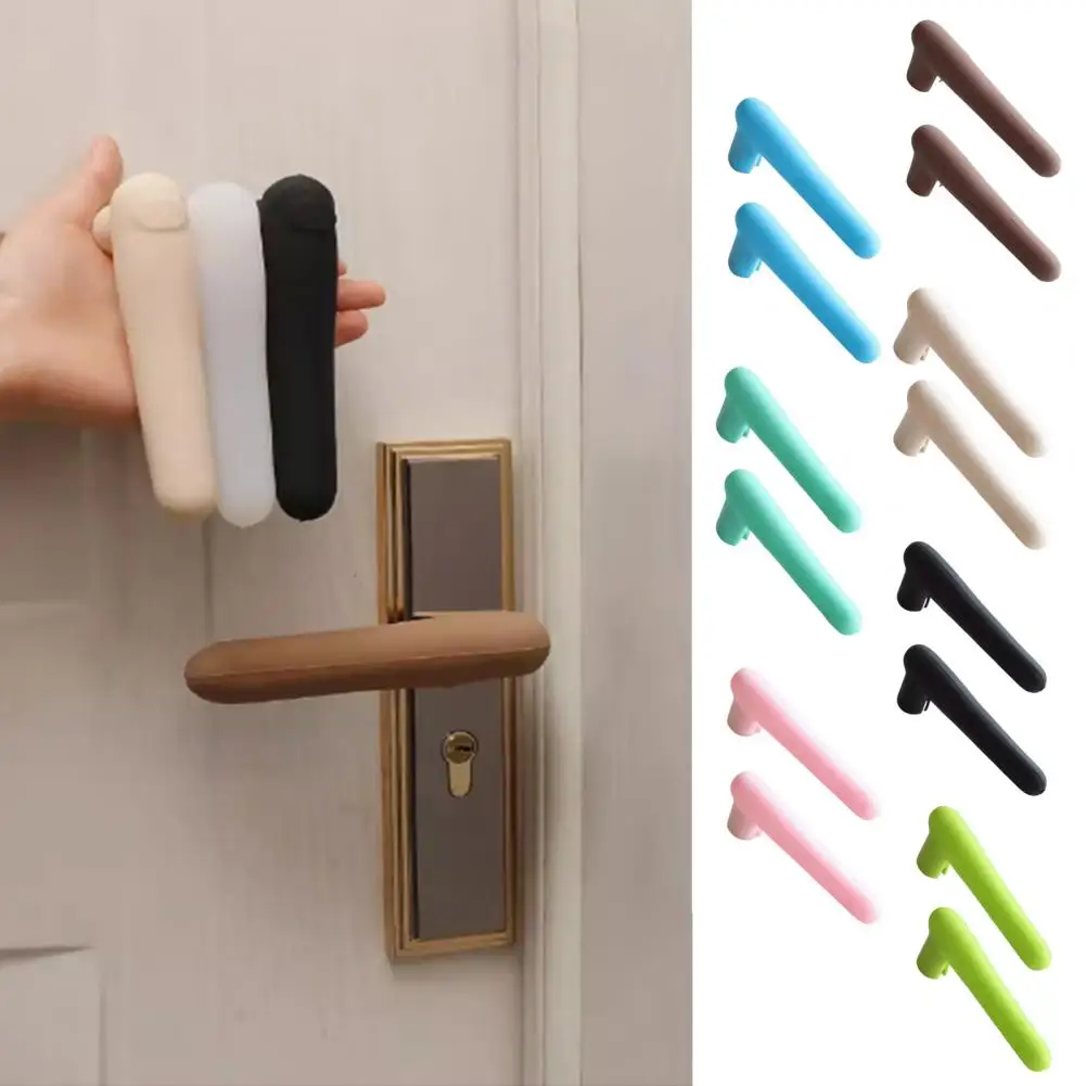 

2Pcs Door Knob Cover Silicone Door Handle Glove Wall Protectors Door Knob Protective Anti Collision Static Mat Home Accessories