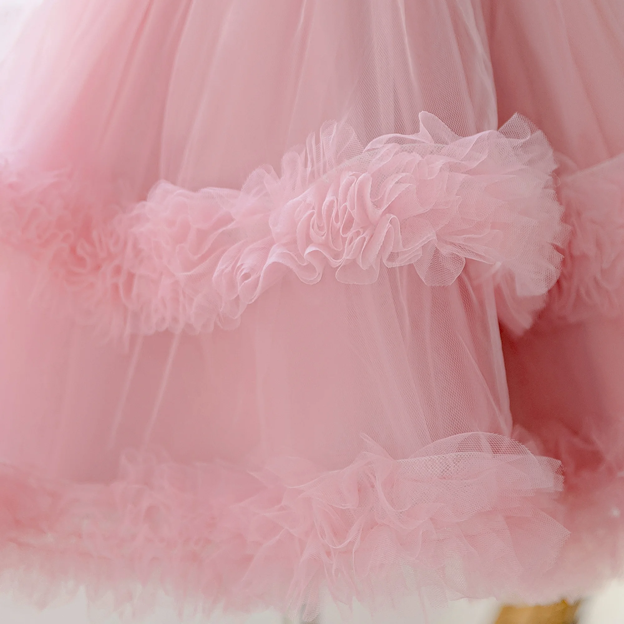 Elegantes Blumen-Partykleid für Mädchen, formelles Tüllkleid für Geburtstag, Hochzeit, Prinzessinnen-Ballkleid, Mädchenkleid mit Schleife, Brautjungfernkleid, Klavier-Abendkostüm – Detail 7