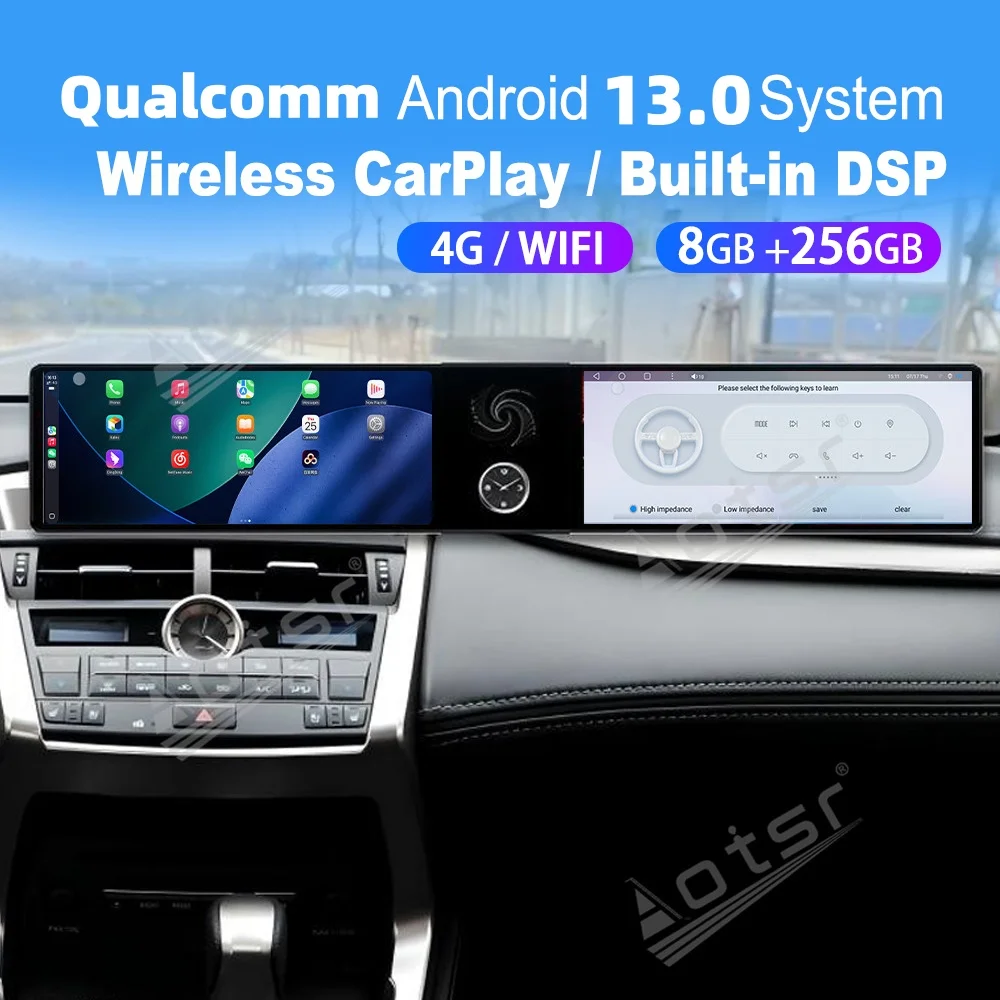 

12.3" Dual Qualcomm Carplay Android Car Multimedia Automotive For Lexus NX 200t 300 300h 2015~2018 GPS Navi Car Radio Head Unit
