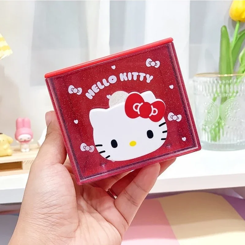 Hello Kitty Mini Desktop Storage Box My Melody Kuromi Creative Drawer Organizer Box Makeup Box Home Decoration Keys Storage Bins