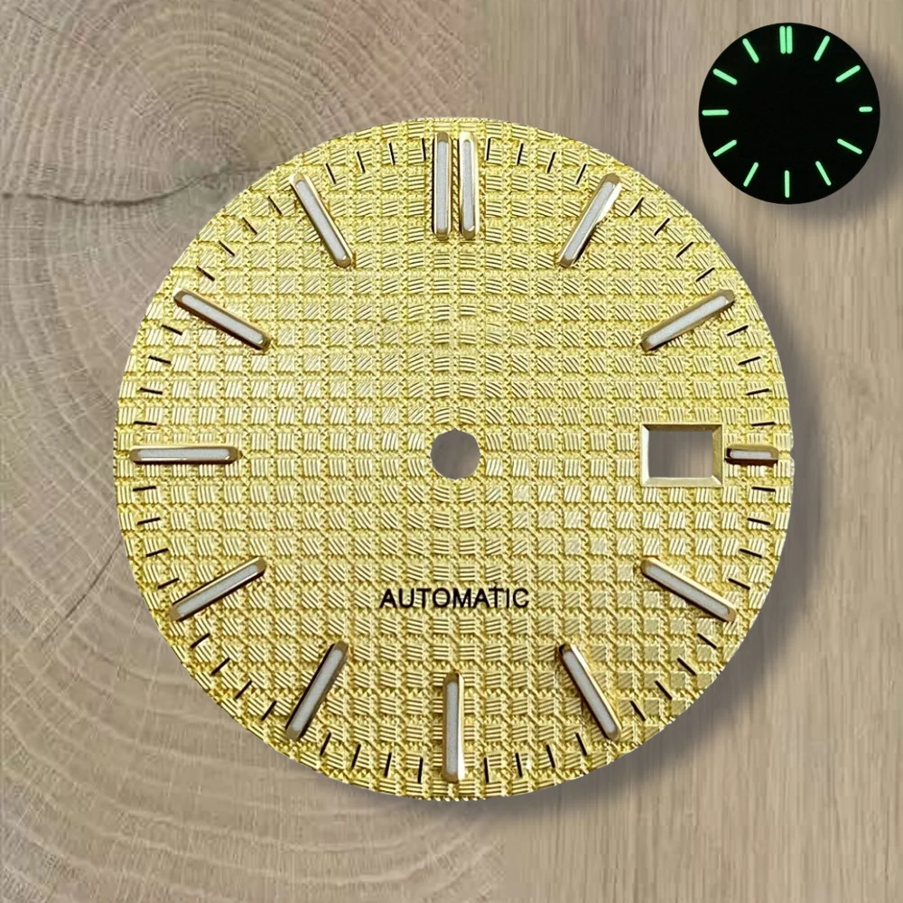 31.8mm S Logo Oak Dial Fit NH35 Automatic Movement Green Luminous High-Quality Watch Modification Accessories