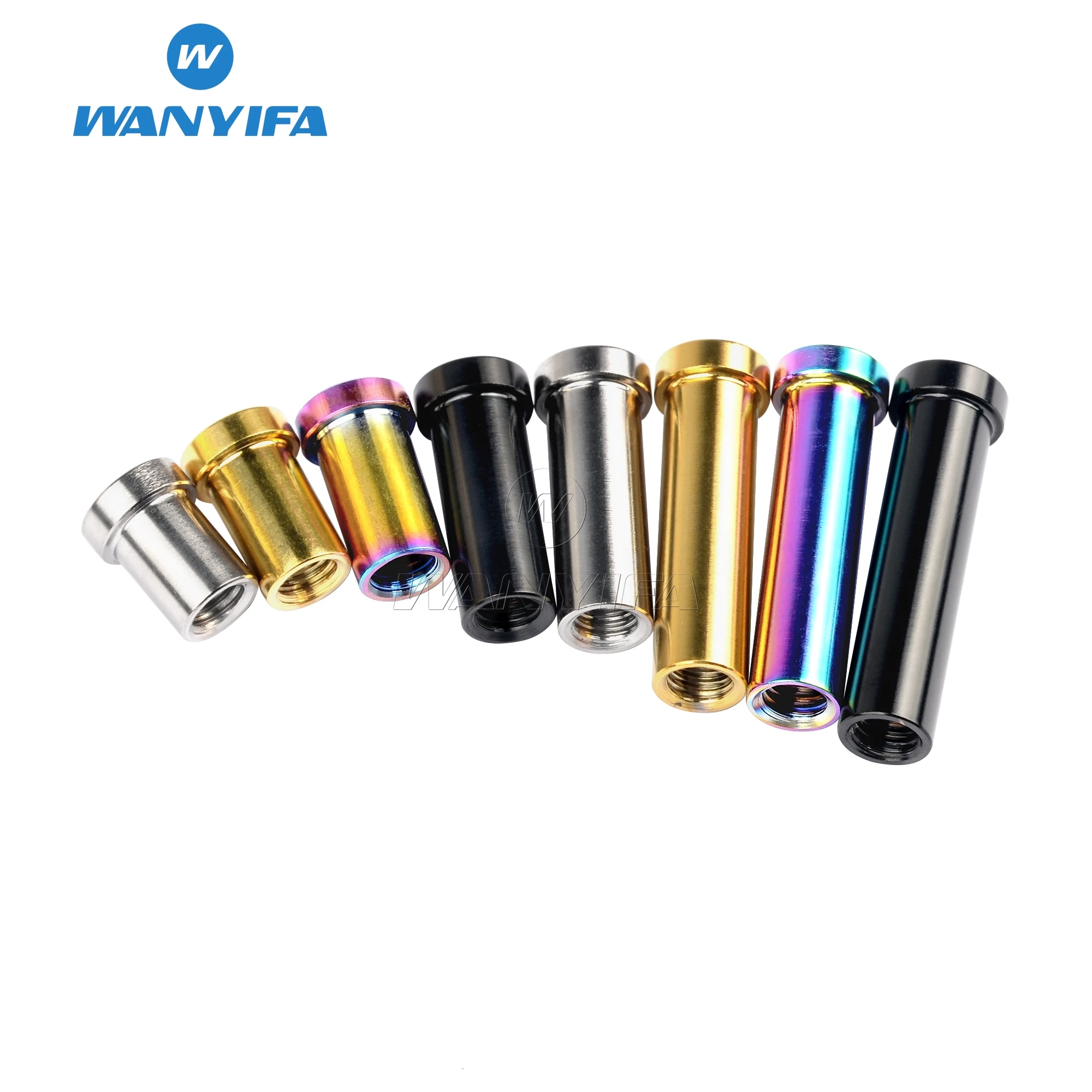 Wanyifa M6 Titanium Nut Full Length 13/15/17/21/23/25/31.5/33/35/37mm for Road Bicycle Brake Caliper C Clamp Fix Ti Parts