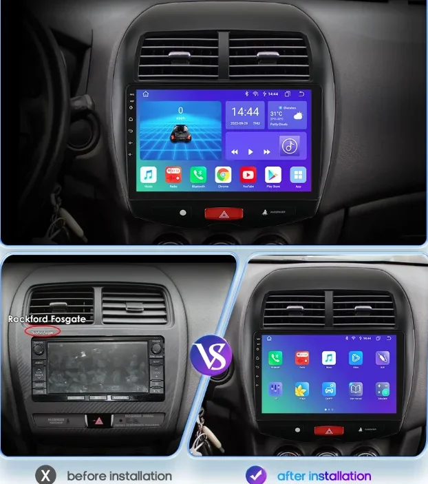 9인치 안드로이드 13.0 2+32G 차량용 GPS 네비게이션 멀티미디어 플레이어 라디오 테이프 레코더 헤드 유닛 카플레이 미쓰비시 ASX 2010-2018용