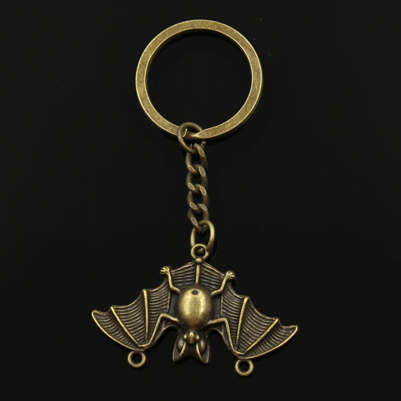 Fashion 30mm Key Ring Metal Key Chain Keychain Jewelry Antique Bronze Silver Color Plated Bat Vampire Dracula 29x47mm Pendant