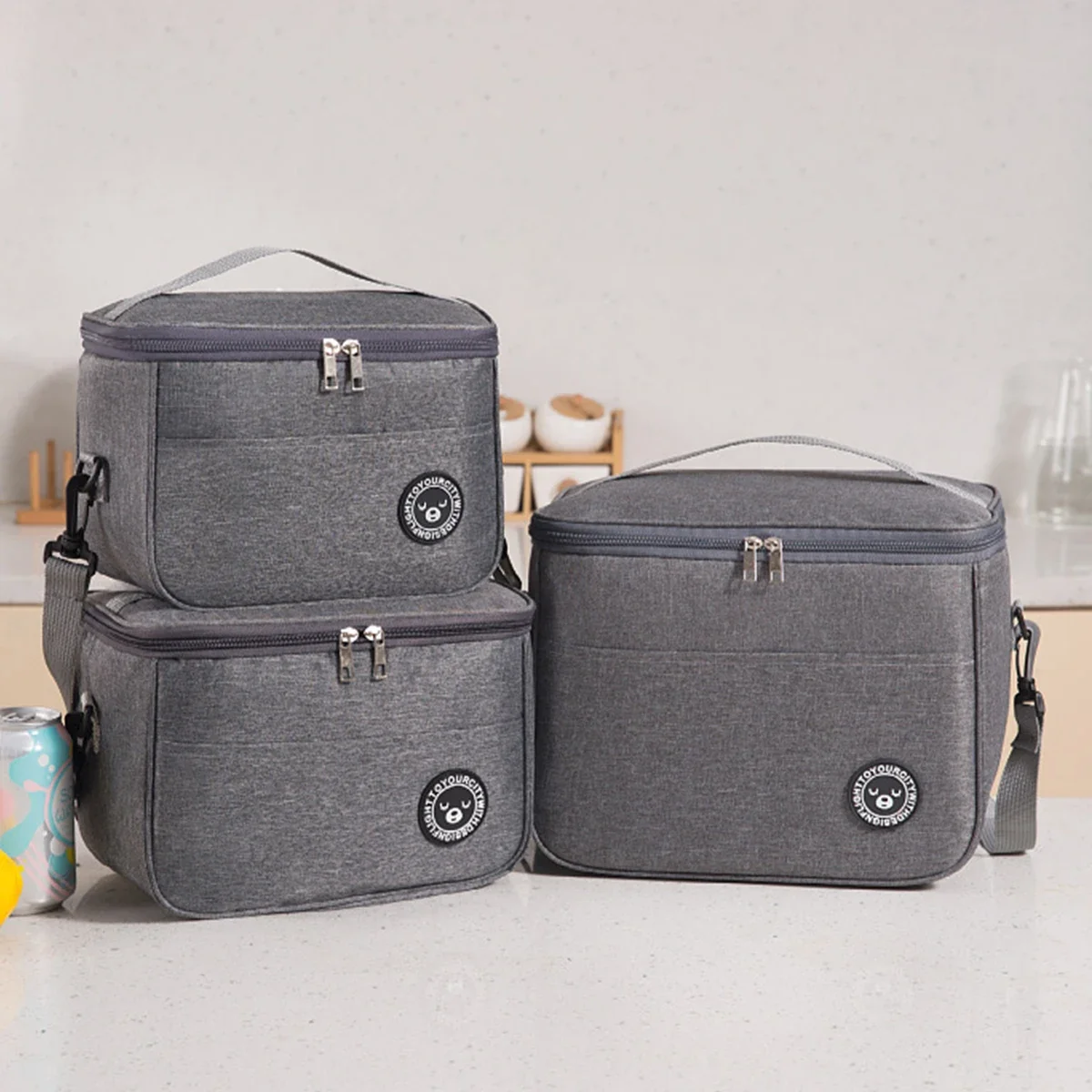 Isolierte Tasche, Lunchbox, Handtasche, quadratische Isoliertasche, verdickte Bento-Tasche aus Aluminiumfolie, für Büroangestellte, Studenten zum Mitnehmen von Speisen, L – Detail 8