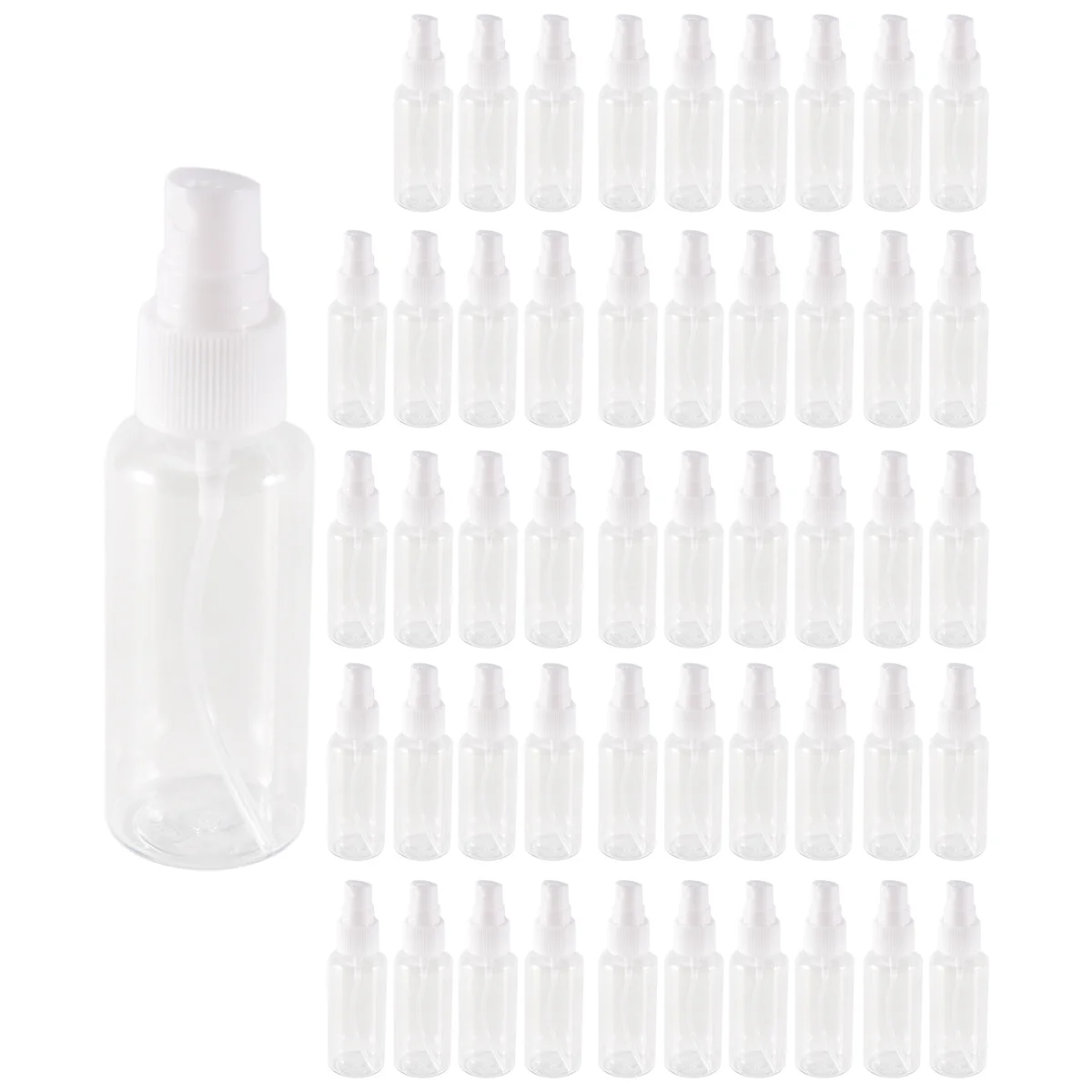 50 Pieces 50Ml Spray Bottles Plastic Empty Refillable Atomiser Transparent Travel Bottle