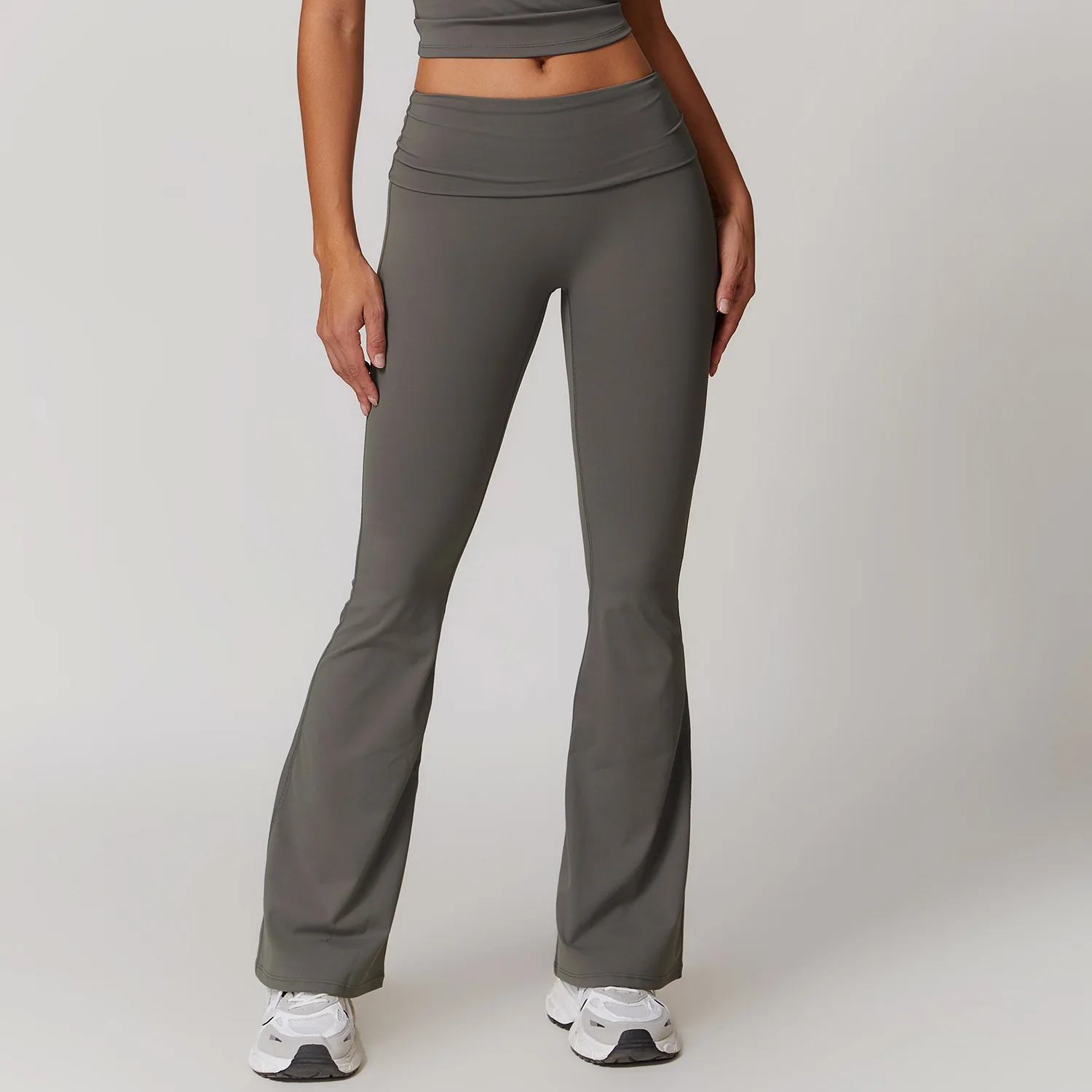 Bell-bottoms feminino cintura alta yoga leggings alta elástica levantamento de bunda respirável calças esportivas para mulheres ginásio treino leggings