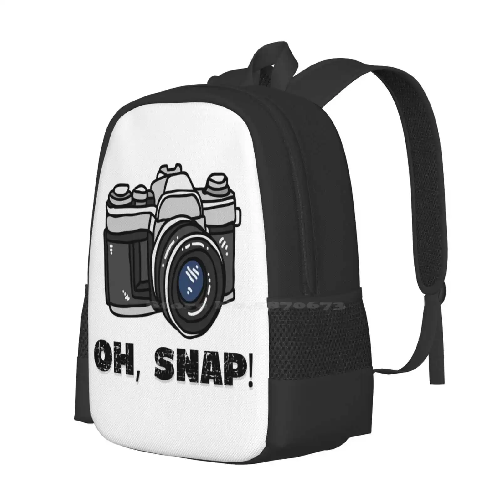 Oh Snap! Photographer Vintage Camera Design Hot Sale Schoolbag Backpack Fashion Bags Retro Camera Travel Oh Snap Vintage Camera