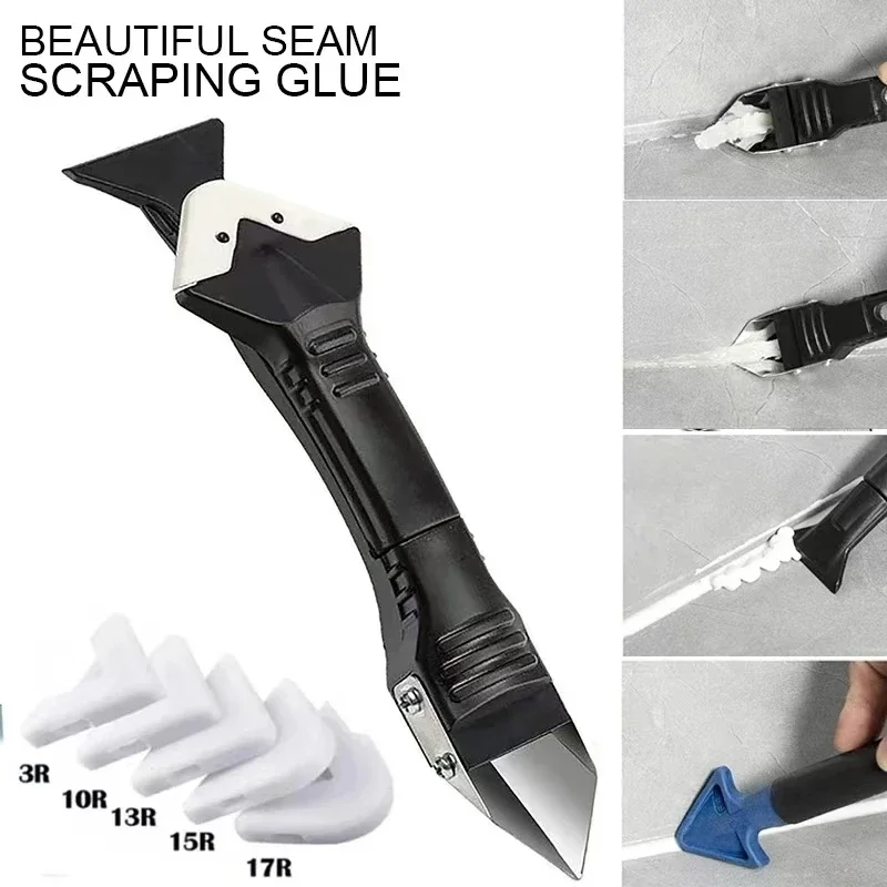 Caulking Tool Glass Glue Angle Scraper Tools Caulk Cement Scraper Silicone Sealant Remover Shovel Floor Cleaning Kitchen Window