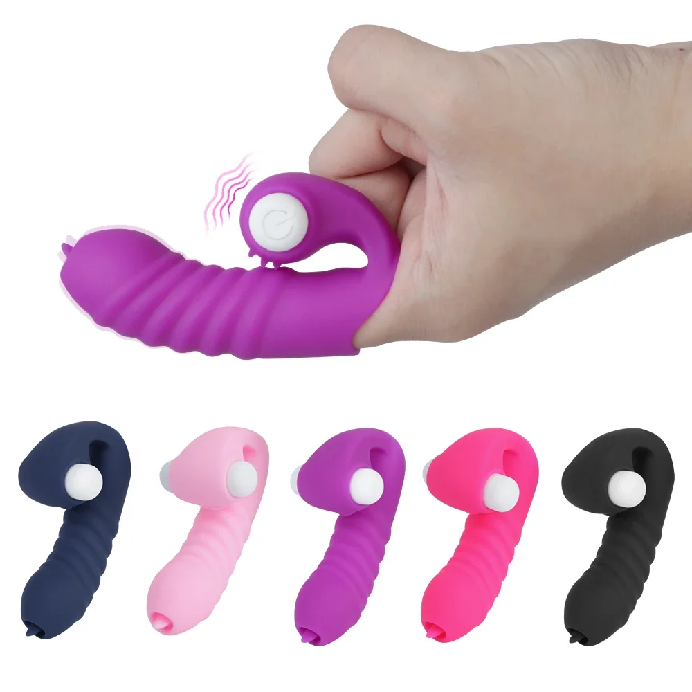 2024New Finger Sleeve Vibrators For Women Clitoris Stimulator Vaginal Licks Anal Plug Female Masturbator Sex Toys Couples Erotic