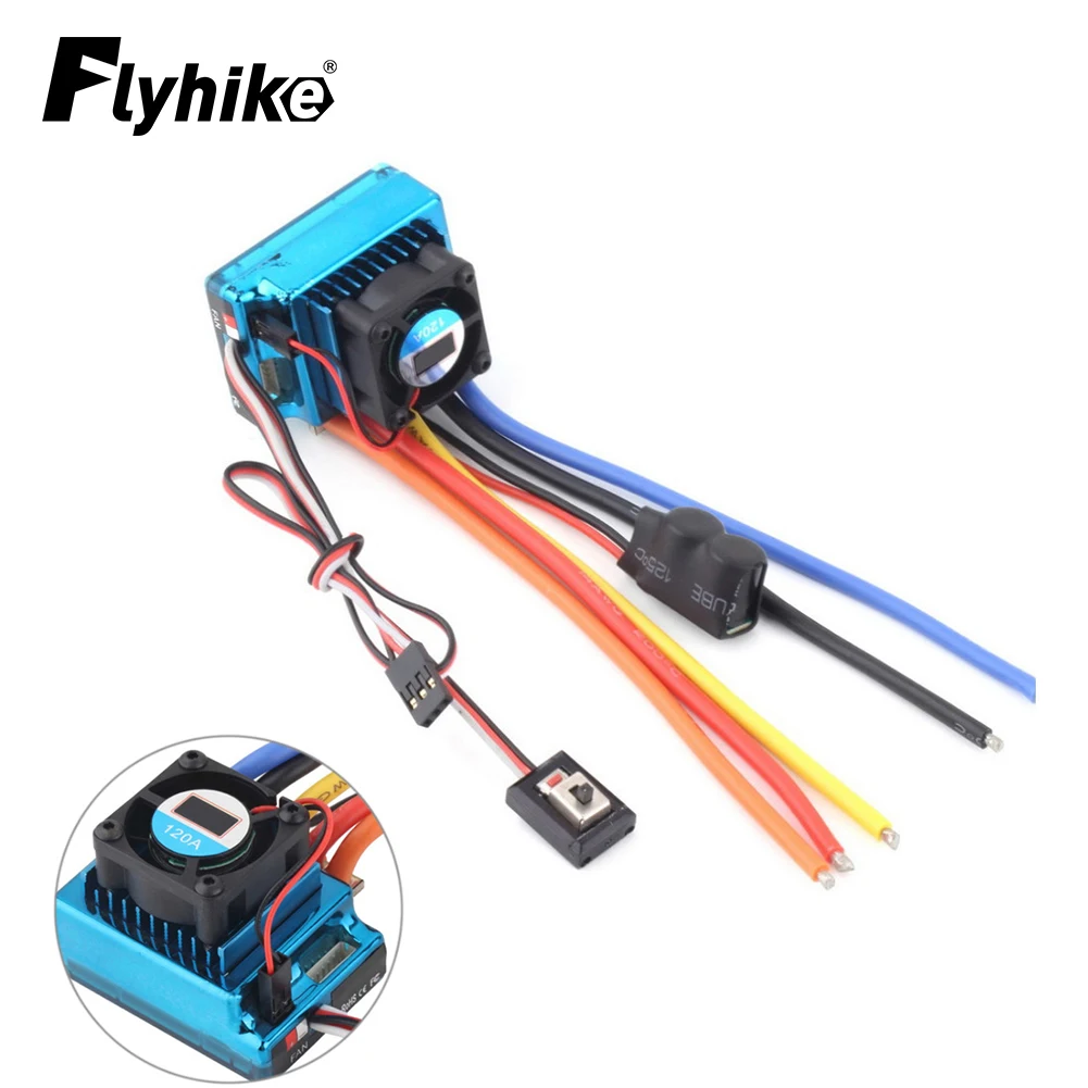 120A Sensored Brushless ESC Speed Controller Remote Control Brushless ESC for 1/8 1/10 1/12 RC Car Crawler