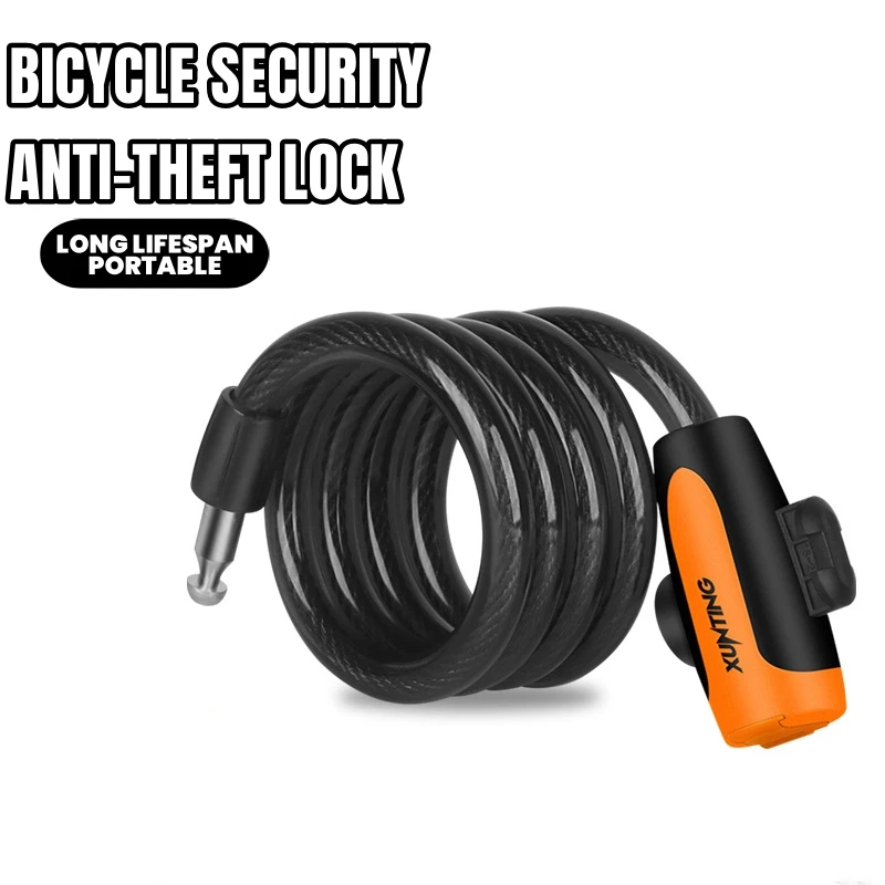 Bike Secure Keys Lock Bike Cable Lock with Mounting Bracket Weathproof Anti Theft Scooter Bicycle Lock