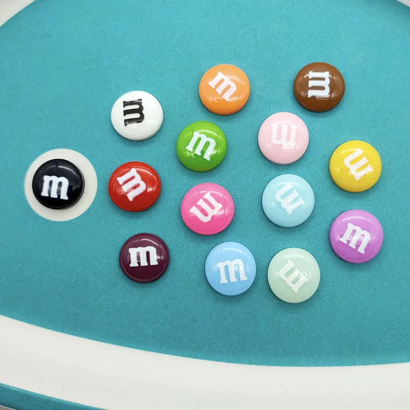 Free Shipping 100pcs Mixed 8mm Round Resin Letter M Bead Flatback Dessert Cabochons Jewelry findings / Mobile phone DIY