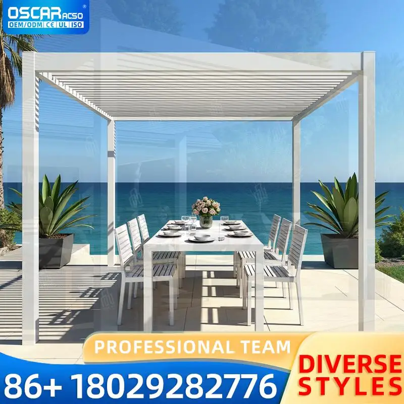 

Modern Customizable 3x3m Aluminum Louvered Outdoor Pergola for Garden Patio Balcony pergola