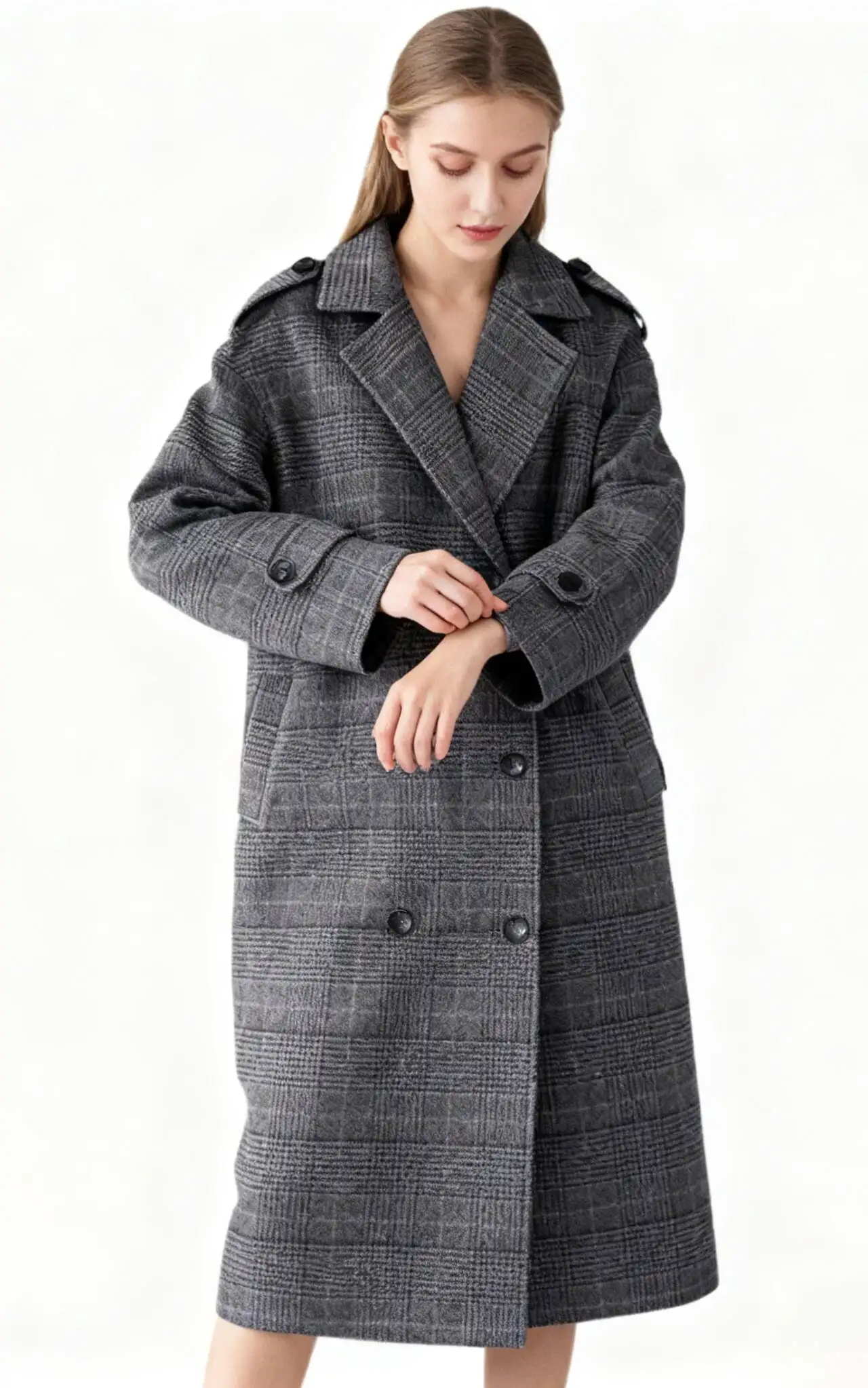 

Wool Blend Coats Womens Woolen Coat Short Women Fall Brocade Buttoned Collar Chic Streetwear-Style City Study Gentle Relaxed Ins