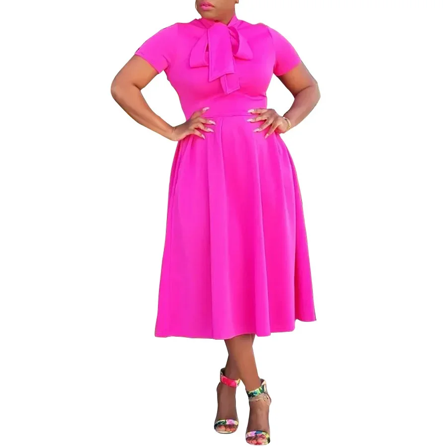 

Dashiki African Dresses for Women Elegant Summer Short Sleeve Polyester Black Blue Long Dress Outfits Gowns Africa Clothing