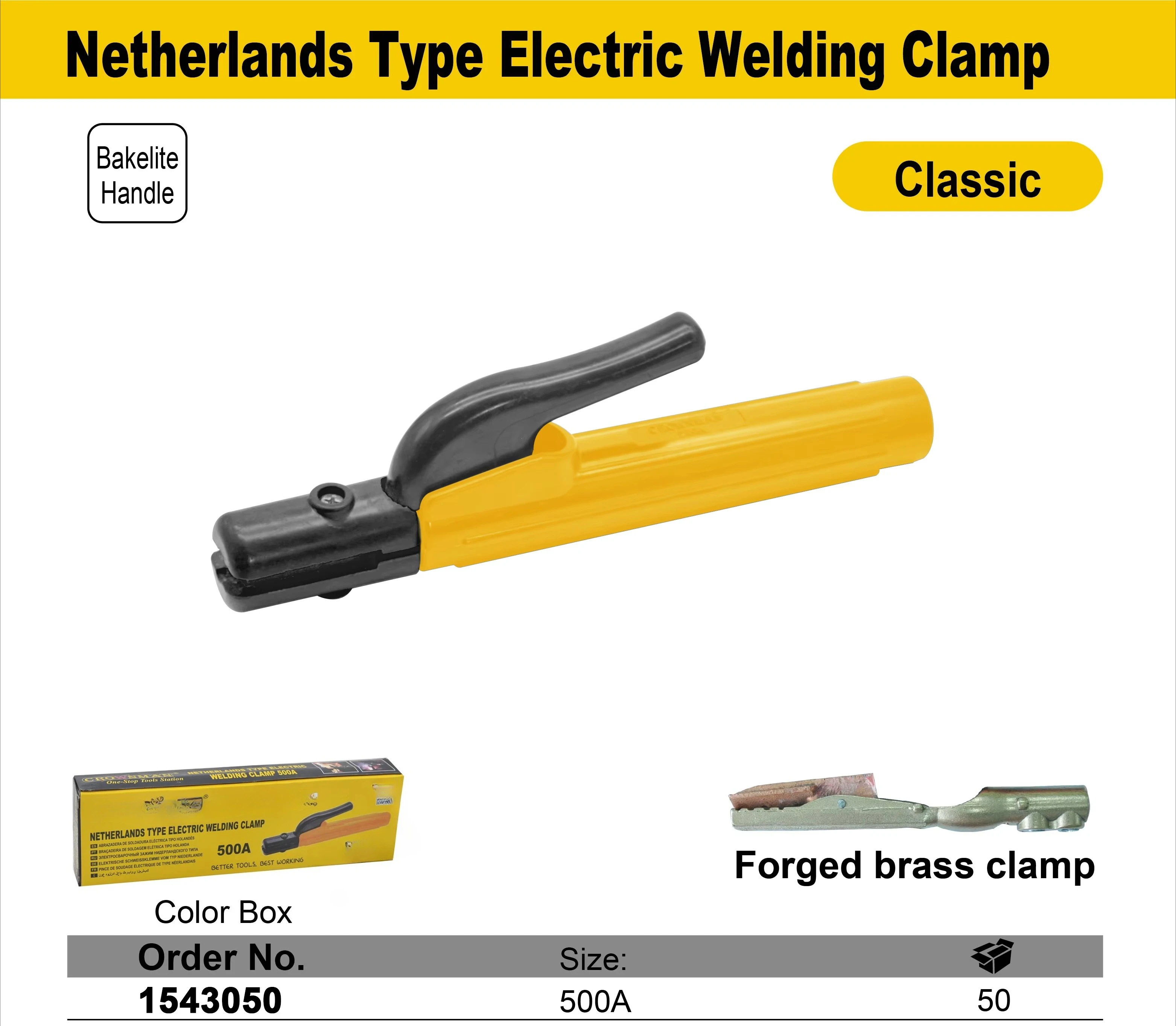 CROWNMAN Welding Tools 500A Rigid Electric Welding Pliers Heavy Duty Electric Welding Clamp Not Hot Copper Pliers
